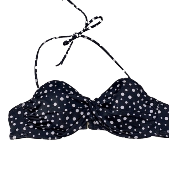 Victoria’s Secret black polka dot swim bikini top size 36A - Picture 1 of 5